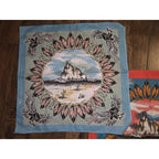Vintage Lot of 2 1970s Springs Industries Native American Bandana 21"x21.5" USA